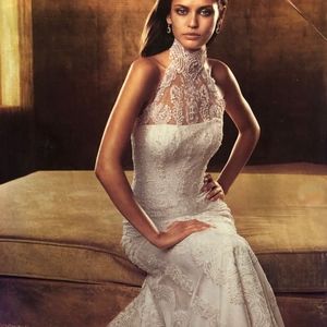 Wedding gown, veil